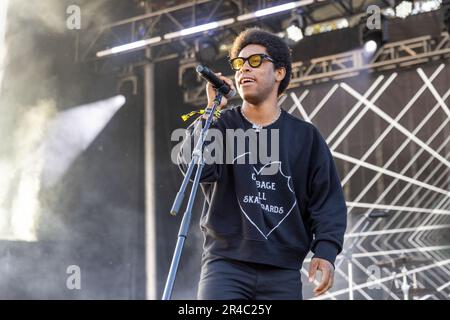 Napa, États-Unis. 26th mai 2023. KennyHoopla (Kenneth la'ron) pendant le festival de musique BottleRock sur 26 mai 2023, à Napa, Californie (photo de Daniel DeSlover/Sipa USA) crédit: SIPA USA/Alay Live News Banque D'Images