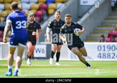 York, Angleterre - 26th mai 2023 - Jack Owens de Widnes Vikings fait une pause. Rugby League Summer Bash, Widnes Vikings vs Swinton Lions au STADE COMMUNAUTAIRE LNER, York, Royaume-Uni Banque D'Images