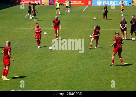 ROYAUME-UNI. 27th mai 2023. Liverpool, Angleterre, 27 mai 2023 : les joueurs de Liverpool se réchauffent avant le match de football de la Super League FA Womens entre Liverpool et Manchester United au parc de Prenton à Liverpool, en Angleterre. (James Whitehead/SPP) crédit: SPP Sport Press photo. /Alamy Live News Banque D'Images