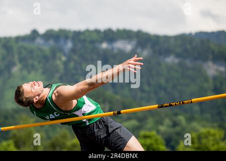 Gotzis, Autriche. 27th mai 2023. Niels Pittomvils belges photographiés en action lors de l'événement de saut en hauteur, lors de l'événement de décathlon masculin le premier jour de la Hypo-Meeting, IAAF World Combined Events Challenge, dans le stade Mosle à Gotzis, Autriche, samedi 27 mai 2023. BELGA PHOTO JASPER JACOBS crédit: Belga News Agency/Alay Live News Banque D'Images