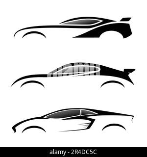 Illustration moderne de la ligne minimaliste d'une voiture. Contour de la voiture sur fond blanc Illustration de Vecteur