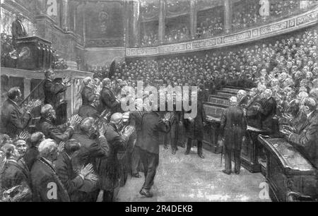 'L'Alsace et la Lorraine retouvees; les représentants de l'Alsace et de la Lorraine font leur tour entr&#xe9;e a la Chambre française, le 8 décembre 1919', 1919. De "l'Album de la guerre 1914-1919, Volume 2" [l'Illustration, Paris, 1924]. Banque D'Images