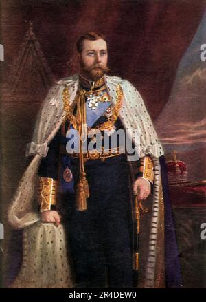 « H.M. Roi George V', c1911. Roi du Royaume-Uni et des dominions britanniques, et empereur de l'Inde. 'D'une photo de MM. Lafayette'. Publié dans "The Portrait Book of Our Kings and Queens 1066-1911", édité par T. Leman Hare. [T. C. & amp; E. C. Jack, Londres & amp; Édimbourg] Banque D'Images