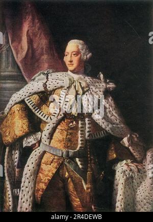 « George III », (c1911). Roi George III de Grande-Bretagne et d'Irlande. « D'un tableau d'Allan Ramsay. Dans le National Portrait Gallery'. Publié dans "The Portrait Book of Our Kings and Queens 1066-1911", édité par T. Leman Hare. [T. C. & amp; E. C. Jack, Londres & amp; Édimbourg] Banque D'Images