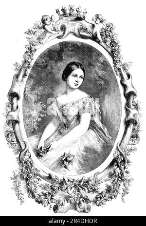 Son Altesse Royale la Princesse Royale d'Angleterre - d'après une photographie de Mayall, 1856. Portrait de Victoria, princesse Royale, fille de la reine Victoria. Elle épousa Frédéric William, prince de Prusse. De "Illustrated London News", 1856. Banque D'Images