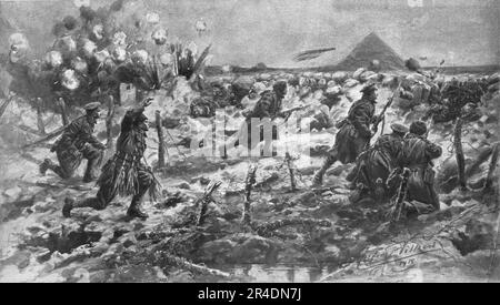 'Son front Britannique; une adresse anglaise à la baie et à la grenade', 1915. De "l'Album de la guerre 1914-1919: Volume I" [l'Illustration, Paris, 1926]. Banque D'Images