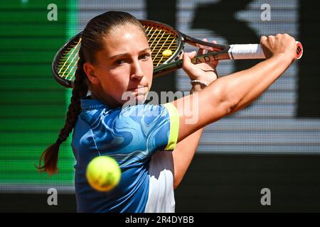 Paris, France. 27th mai 2023. Diane PARRY de France lors d'un match d'exposition de Roland-Garros 2023, tournoi de tennis Grand Slam, aperçus sur 27 mai 2023 au stade Roland-Garros à Paris, France - photo Matthieu Mirville/DPPI crédit: DPPI Media/Alamy Live News Banque D'Images