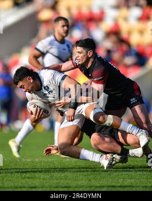 York, Angleterre - 26th mai 2023 - Tiaki Chan de Toulouse Olympique XIII s'est attaqué. Rugby League Summer Bash, Londres Broncos vs Toulouse Olympique au STADE communautaire LNER, York, Royaume-Uni crédit: Dean Williams/Alay Live News Banque D'Images