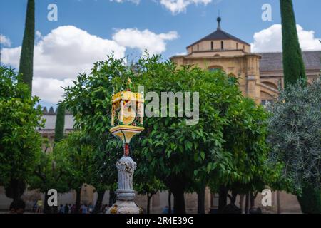 Fontaine de Santa Maria au patio de los Naranjos Cour dans la Mosquée–Cathédrale de Cordoue - Cordoue, Andalousie, Espagne Banque D'Images