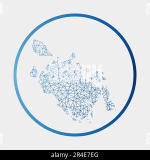 Icône Cat Ba Island. Carte réseau de l'île. Signe Ba de chat rond avec anneau de gradient. Technologie, Internet, réseau, concept de télécommunication. Vecteur Illustration de Vecteur