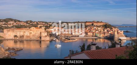 Vue panoramique sur Collioure, France Banque D'Images