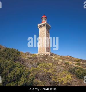 Phare de Cap Bear à Port Vendres, France Banque D'Images