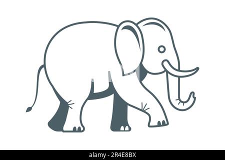 icône éléphant noir isolée sur fond blanc. illustration vectorielle plate. Illustration de Vecteur