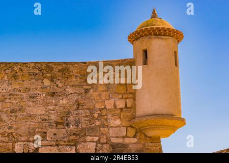 Guardhouse dans la deuxième enceinte fortifiée de Melilla la Vieja de Melilla. Melilla, Ciudad Autónoma de Melilla, Espagne, África, UE Banque D'Images