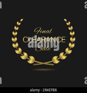 Solde ensemble d'étiquettes pour couronne de Laurier doré Illustration de Vecteur