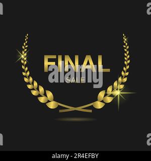 Solde ensemble d'étiquettes pour couronne de Laurier doré Illustration de Vecteur