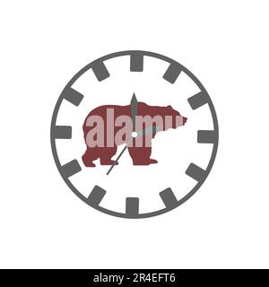 montre murale avec bear slow time concept design time vector horloge illustration Illustration de Vecteur