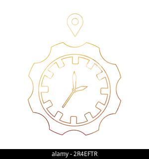 montre murale avec broche d'emplacement conception unique horloge vecteur de temps illustration Illustration de Vecteur