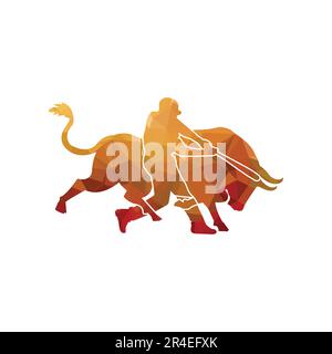 Silhouette d'un concept de taureau de baseball illustration vectorielle. Illustration de Vecteur