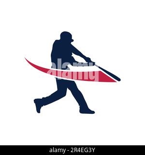 icône joueur de baseball frappant une illustration de vecteur de balle Illustration de Vecteur