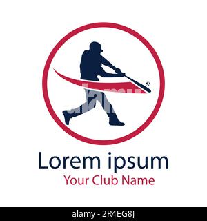 modèle de logo vectoriel de joueur de baseball. icône sport. silhouette du joueur. Illustration de Vecteur