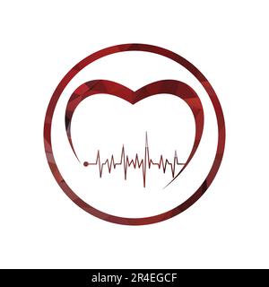 Icône cœur et cardiogramme. Thème médical et soins de santé. Illustration vectorielle Illustration de Vecteur