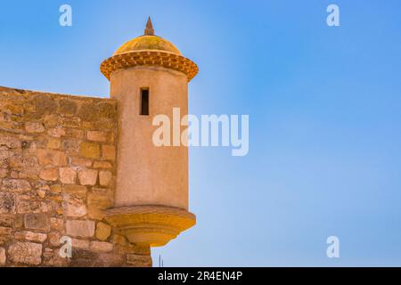 Guardhouse dans la deuxième enceinte fortifiée de Melilla la Vieja de Melilla. Melilla, Ciudad Autónoma de Melilla, Espagne, África, UE Banque D'Images