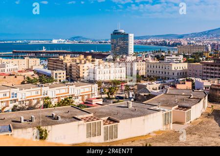 Vue panoramique sur la ville de Melilla en Afrique du Nord sur la mer Méditerranée. Melilla, Ciudad Autónoma de Melilla, Espagne, África, UE Banque D'Images