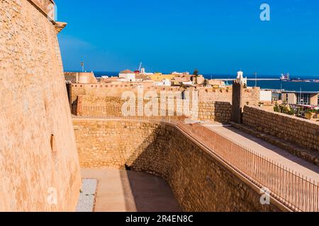 Vue panoramique depuis la quatrième enceinte. Melilla, Ciudad Autónoma de Melilla, Espagne, África, UE. Banque D'Images
