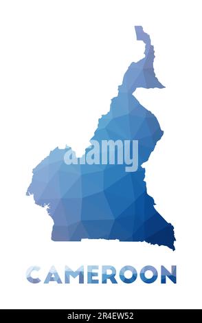 Carte poly basse du Cameroun. Illustration géométrique du pays. Carte polygonale du Cameroun. Technologie, Internet, concept de réseau. Illustration vectorielle. Illustration de Vecteur