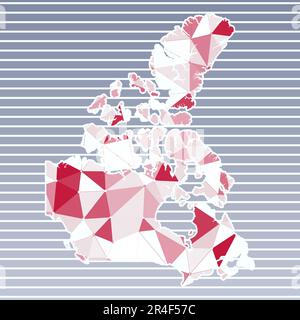 Illustration vectorielle du Canada. Conception du Canada sur fond de rayures dégradées. Technologie, internet, réseau, concept de télécommunication. Illustration de Vecteur