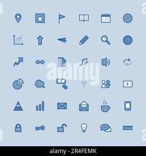 Ensemble de l'icône Business Doodle Vector for Flat Illustration de Vecteur
