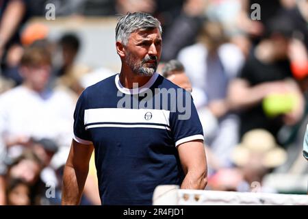 Goran Ivanisevic, entraîneur de Novak Djokovic, lors de l'Open de France, tournoi de tennis du Grand Chelem sur 27 mai 2023 au stade Roland-Garros à Paris, France. Photo de Victor Joly/ABACAPRESS.COM Banque D'Images