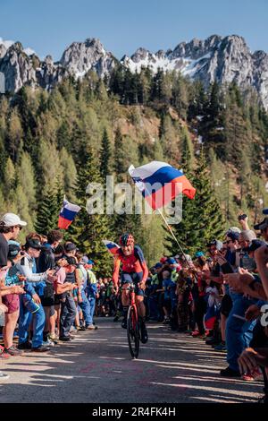 Monte Lussari, Italie. 27th mai 2023. Photo de Zac Williams/SWpix.com- 27/05/2023 - Cyclisme - 2023 Giro d'Italia - Stage 20 ITT - Laurens de plus, Ineos Grenadiers. - Étape 20, ITT, essai individuel - Tarvisio - Monte Lussari - crédit: SWpix/Alamy Live News Banque D'Images