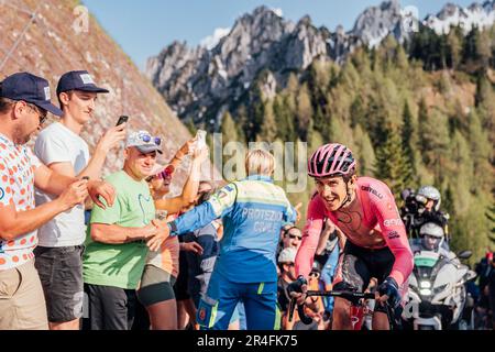 Monte Lussari, Italie. 27th mai 2023. Photo de Zac Williams/SWpix.com- 27/05/2023 - Cyclisme - 2023 Giro d'Italia - Stage 20 ITT - Geraint Thomas, Ineos Grenadiers. - Étape 20, ITT, essai individuel - Tarvisio - Monte Lussari - crédit: SWpix/Alamy Live News Banque D'Images