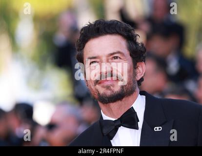 Cannes, France. 27th mai 2023. L'acteur britannique Orlando Bloom arrive pour la cérémonie de clôture de l'édition 76th du Festival de Cannes à Cannes, dans le sud de la France, au 27 mai 2023. Credit: Gao Jing/Xinhua/Alamy Live News Banque D'Images