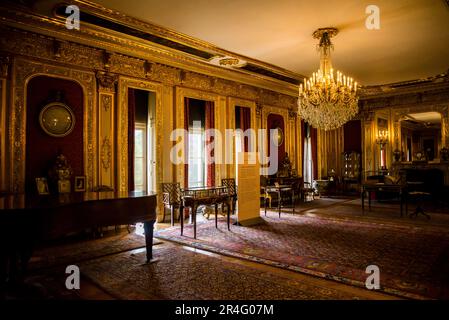 Salon, Polesden Lacey, une maison de campagne édouardienne, Surrey, Angleterre, Royaume-Uni Banque D'Images