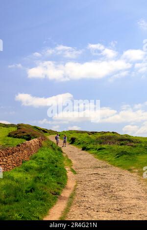 La longue distance SW Coast Path qui s'éloigne vers l'est de Burton Bradstock sur la Jurassic Heritage Coast, Dorset, Angleterre, Royaume-Uni Banque D'Images