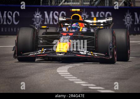 Sergio Perez, pilote mexicain de la course Oracle Red Bull, participe à la troisième session d’entraînement du Grand Prix Monaco F1 à Monaco sur 27 mai 2023. Banque D'Images