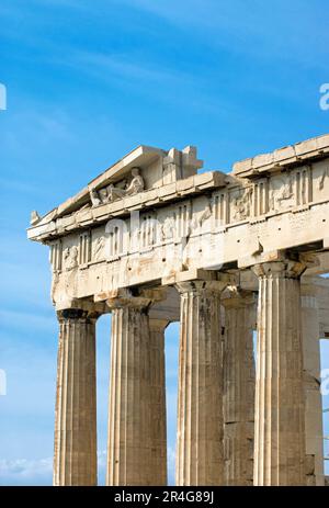 Partie du Parthénon sur l'Acropole d'Athènes Banque D'Images