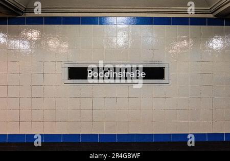 U Boddinstraße Station de métro U-Bahn dessert la ligne U8, Neukölln, Berlin, Allemagne Banque D'Images