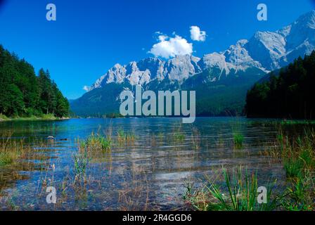 Eibsee, Zugspitze Group, Loisachtal, Zugspitzland, Bavière, Allemagne Banque D'Images