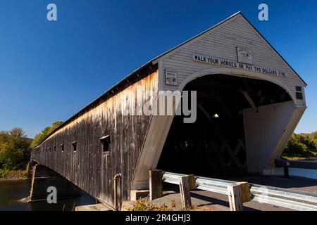 Pont couvert, Windsor, Vermont, États-Unis Banque D'Images