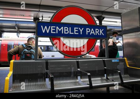 Londres, Royaume-Uni. 28th mai 2023View de Wembley Park lors de la finale de la Sky Bet League 2 entre Carlisle United et Stockport County au stade Wembley, Londres, le dimanche 28th mai 2023. (Photo : Tom West | MI News) Credit: MI News & Sport /Alay Live News Banque D'Images