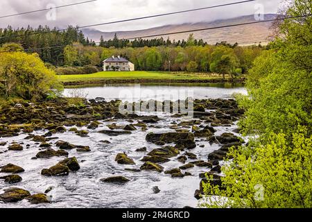 Rivière Caragh à Blackstones Bridge, Glencanane, comté de Kerry, Irlande Banque D'Images