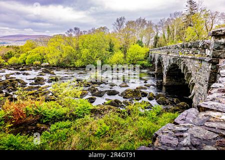 Rivière Caragh à Blackstones Bridge, Glencanane, comté de Kerry, Irlande Banque D'Images