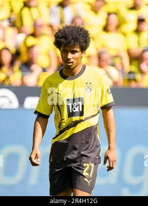 Karim Adeyemi, BVB 27 dans le match BORUSSIA DORTMUND - FSV MAINZ 05 2-2, BVB a perdu la chance pour le titre. 1.Ligue allemande de football sur 27 mai 2023 à Dortmund, Allemagne. Saison 2022/2023, match jour 34, 1.Bundesliga, 34.Spieltag, BVB, MZ, © Peter Schatz / Alamy Live News - LES RÉGLEMENTATIONS DFL INTERDISENT TOUTE UTILISATION DE PHOTOGRAPHIES comme SÉQUENCES D'IMAGES et/ou QUASI-VIDÉO - Banque D'Images