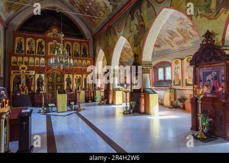 Yantarny, région de Kaliningrad, Russie - Oktober 01, 2021 : intérieur de l'église de l'icône Kazan de la mère de Dieu, ancien Kirch Palmniken. Construit en 1 Banque D'Images