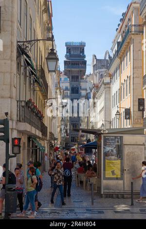 L'ascenseur de Santa Jusu est un must pour visiter Lisbonne Banque D'Images