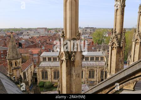 St Michael le Belfrey, vu du toit de South Transcept, York Minster, Minster Yard, York, North Yorkshire, Angleterre, Grande-Bretagne, Royaume-Uni, Europe Banque D'Images